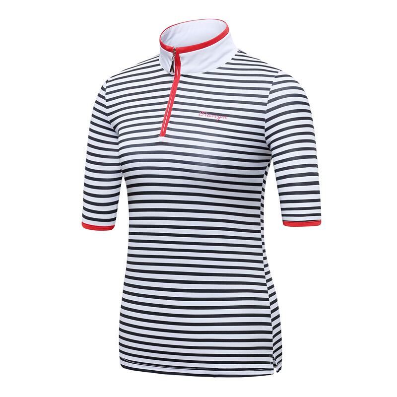 Overdele golftøj dame t-shirt kortærmet albue ærme uniform elastisk stribe sømandsdragt udendørs polo shirts sportstøj