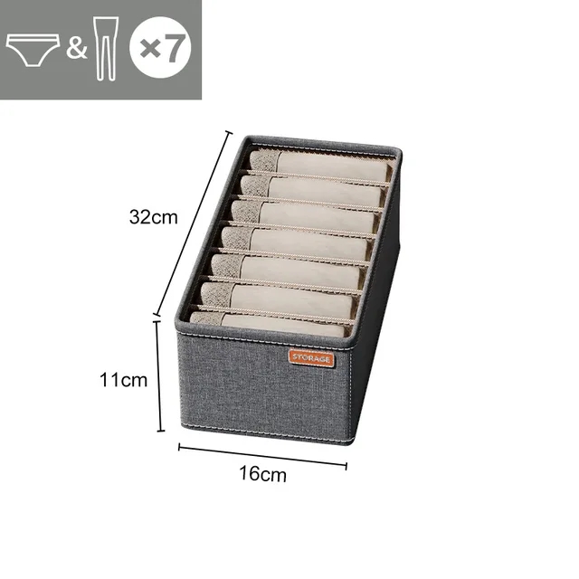 Cabinet Drawer Organizer Underwear Socks Clothing Storage Box Wardrobe Organizer Clothes Pants Bra Socks Storage Organizers: Dark Khaki