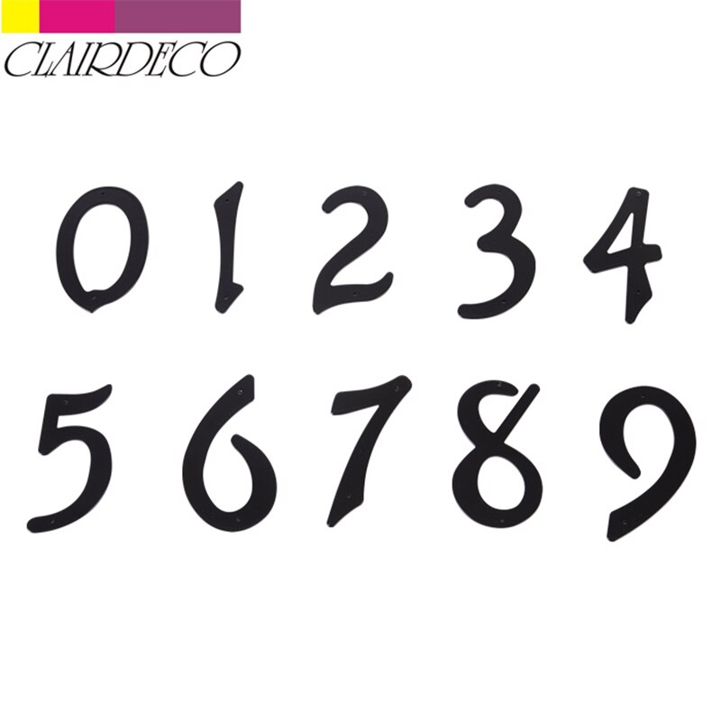 4" 101mm House Number Door Address Number Digits Aluminum Nail Fixed Mailbox Address Sign #0-9 BLACK