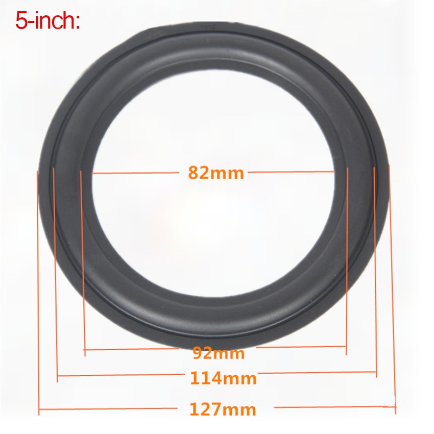 4 5 6.5 8 10 12 inch Zwart Speaker Rubber Surround Reparatie, algemene Vouwen Ring Rand DIY Speaker Subwoofer Accessoires