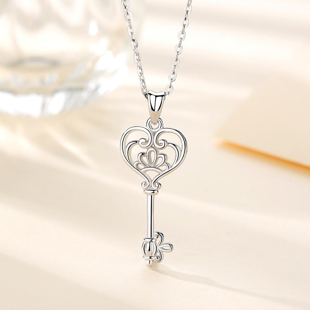 EUDORA 925 collier en argent Sterling V & A bénir clé de bonheur pendentif femmes bijoux nouvel an à des amis petite amie CYD93