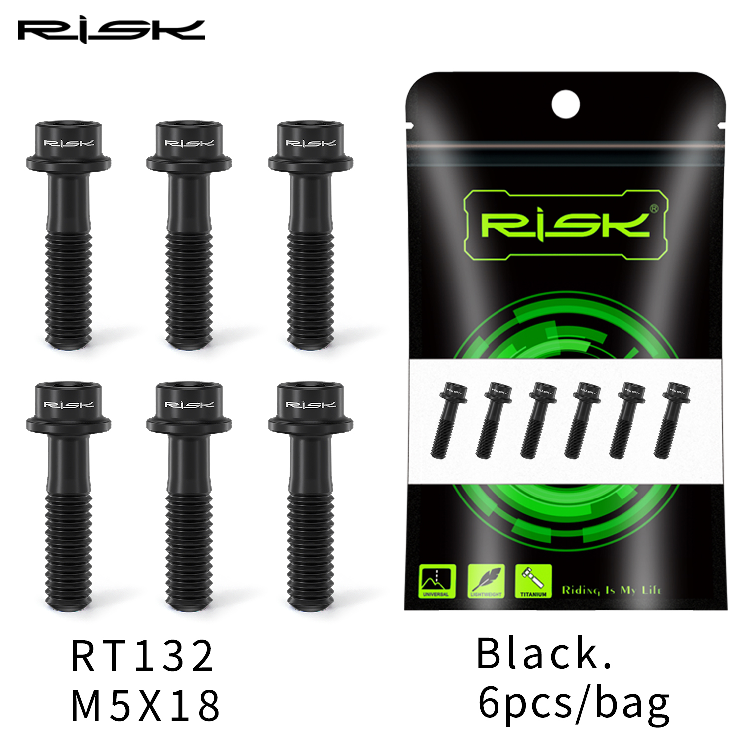Risiko 6 Stück m5x16mm/m5x18mm Titan Spindel schrauben Schraube Fahrrad Fahrrad MTB Lenker ultraleichte Vorbau feste Schraube Fahrrad zubehör: Rot
