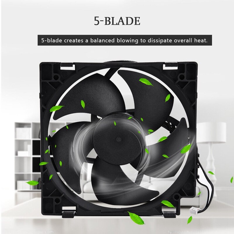 Replacement Internal Cooling Fan 5 Blades 4 Pin Cooler Heat for ONE S Slim