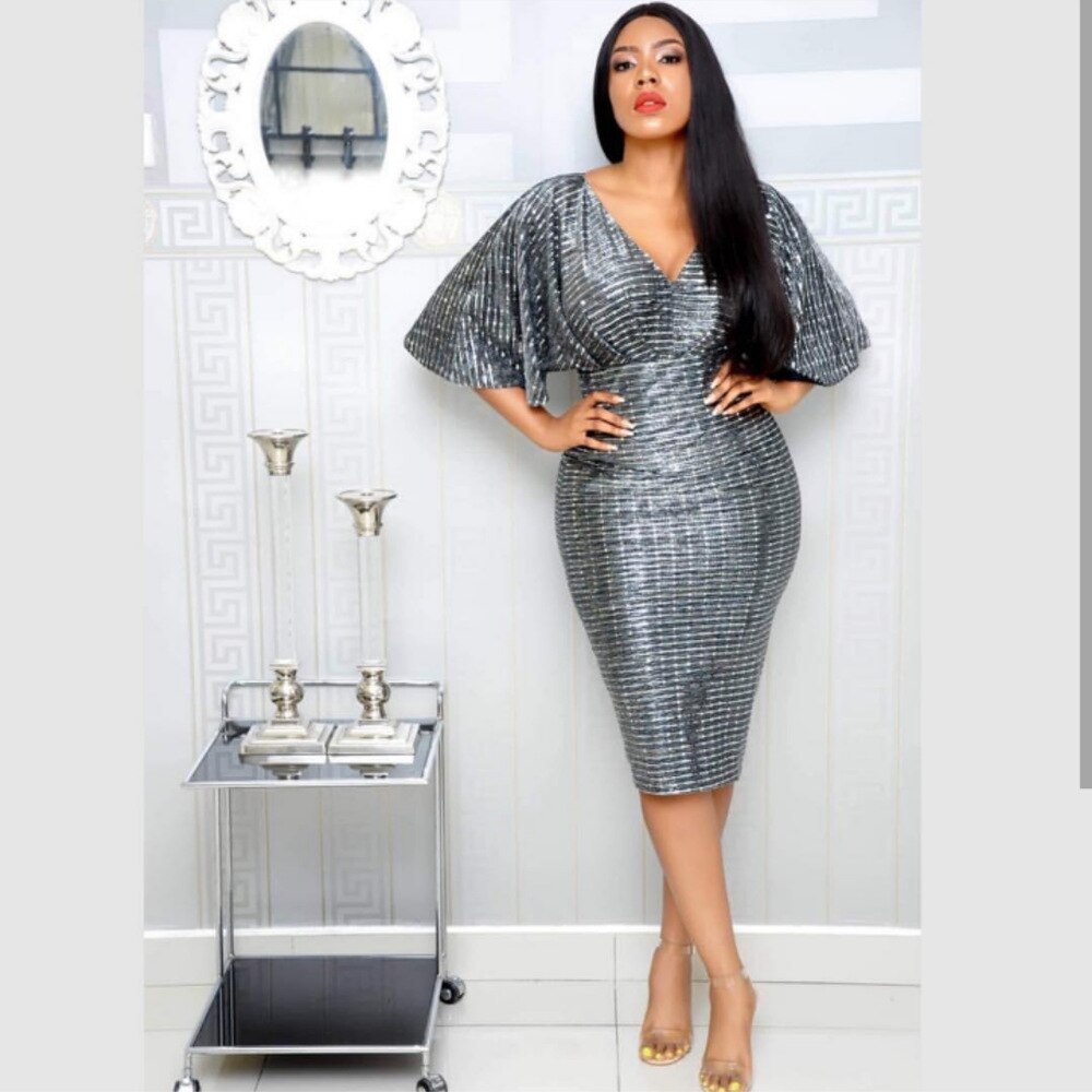 elegent style summer african women polyester plus size dress M-XL