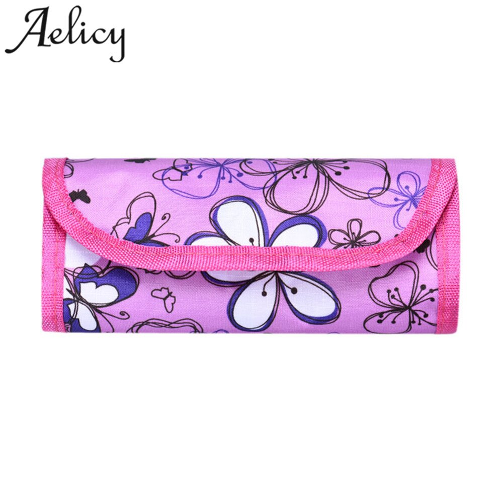 Aelicy 2018 nova moda feminina crochê gancho bolsa de malha crochê agulha caso meninas titular saco organizador: Pink