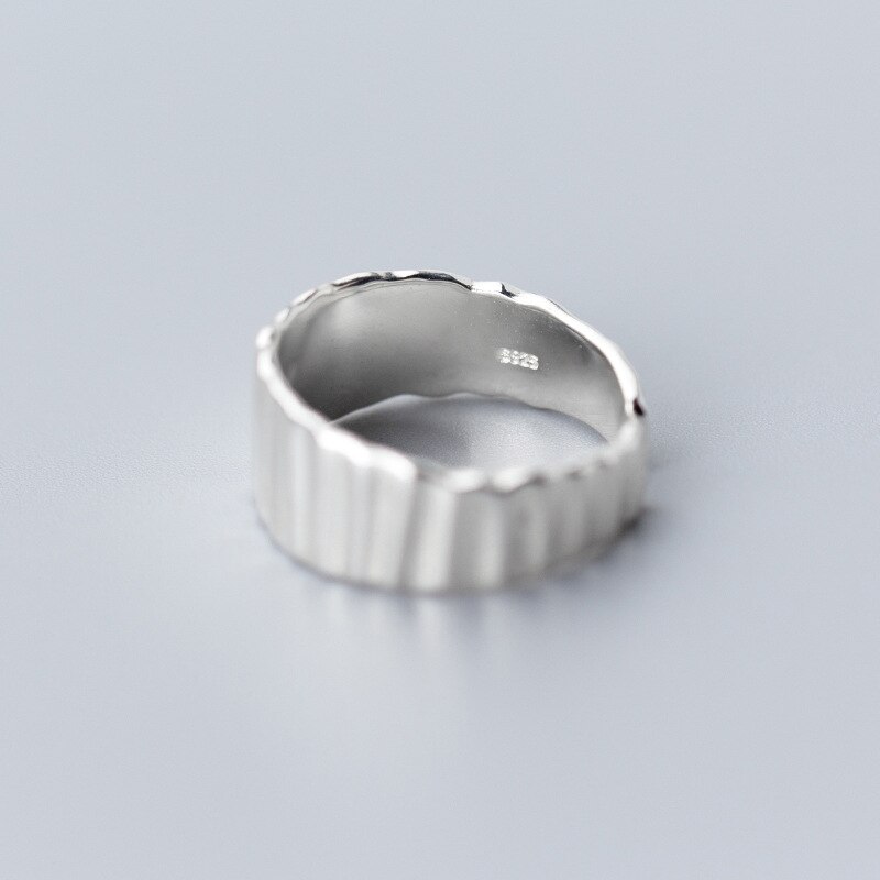Modian Classic 925 Sterling Silver Geometric Simple Ring fit Women Hip Hop Style Free Size Ring Fine Jewelry Accessories