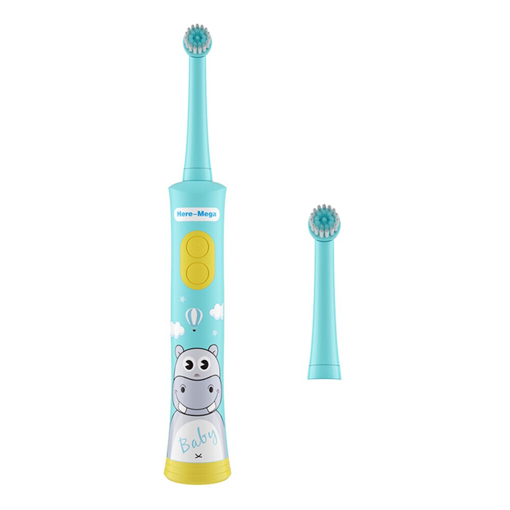 Cepillo de dientes eléctrico de HERE-MEGA para niños, cepillo de dientes automático para niños, cepillo de dientes de bebé con rotación Musical, resistente al agua: R01x blue