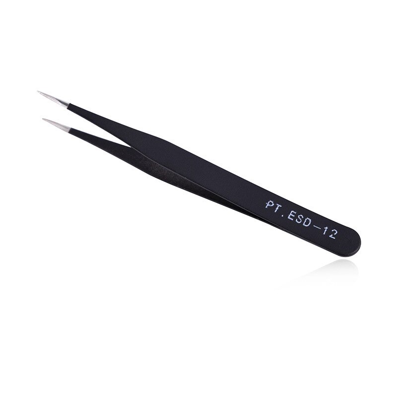 2 pcs/lot Black Straight & Curved Tweezers set Nail Art Acrylic Gel Picking Rhinestones decorations Tool
