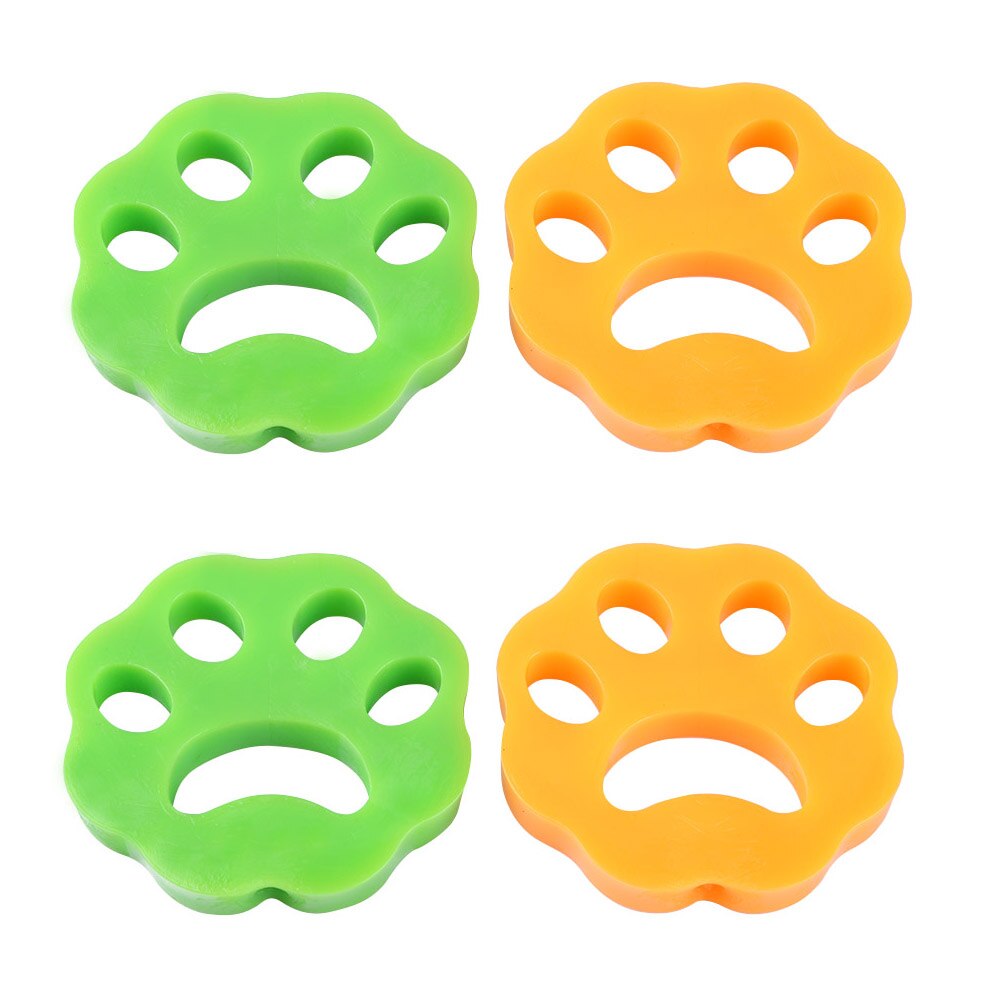 2/4pc Reusable Cleaning Laundry Catcher Pet Hair Catcher Cat Dog Fur Lint Hair Remover Clothes Dryer Washing Machine Accessories: 4pcs Flower