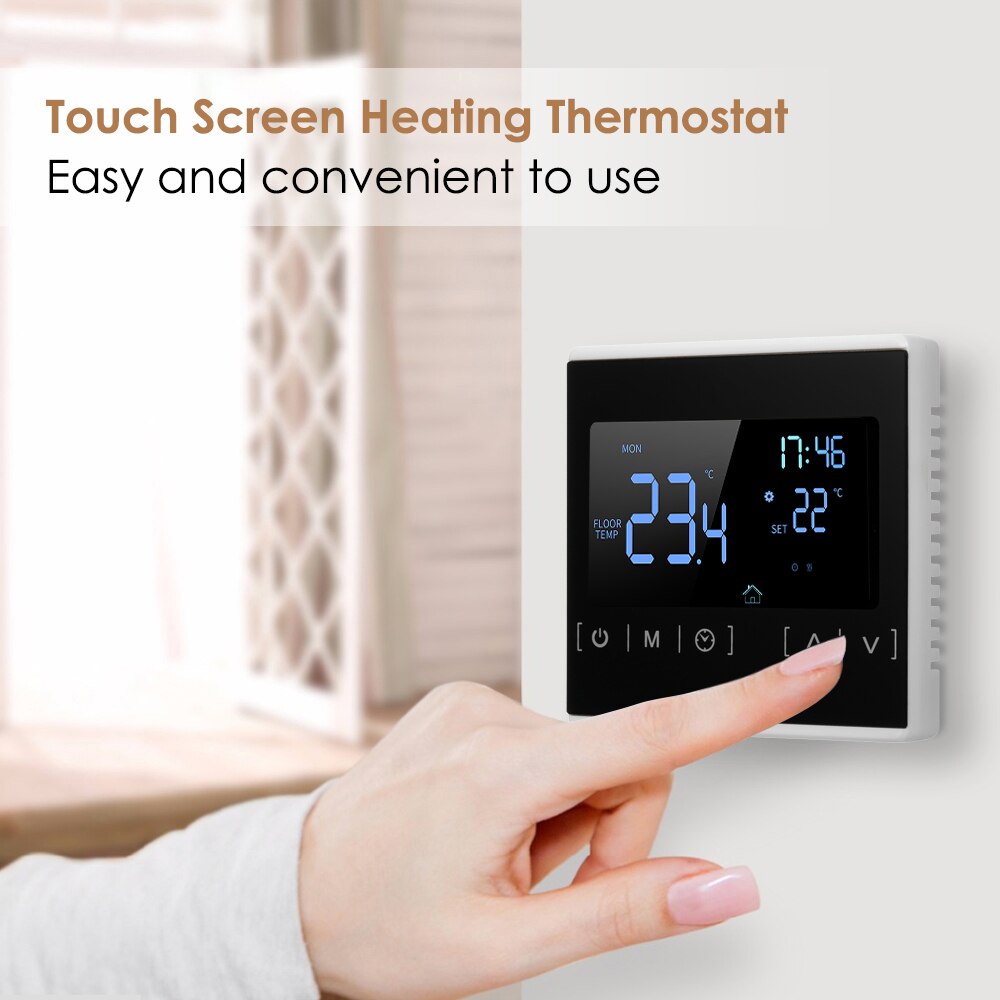 Smart LCD Touchscreen Thermostat for Home Programmable Electric Floor Heating System Water Heating Thermoregulator