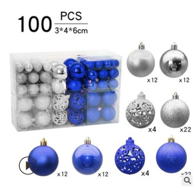 100pcs 3-6cm Christmas Tree Decorations Balls Bauble Xmas Party Hanging Ball Ornaments Christmas Decorations for Year: 6