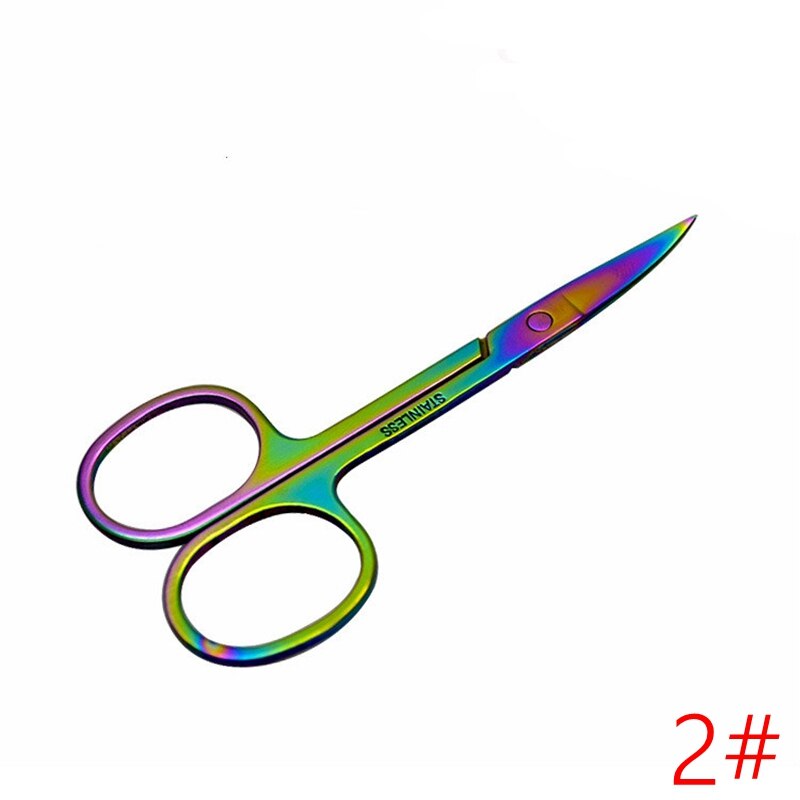 Tijeras de manicura para cutículas, tijeras de acero inoxidable para maquillaje de uñas, redondas y afiladas, para cejas, pequeñas, microherramientas cosméticas