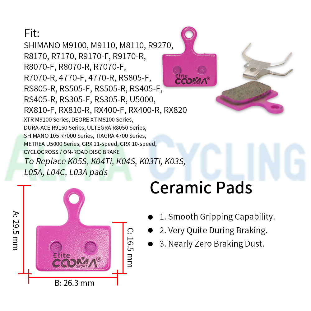 Plaquettes de frein à disque en céramique, 4 paires, pour Shimano XTR M9100 Dura Ace R9100 R9150 Ultegra R8070 RS805 RS505 RS405 RS305 RX810 GRX