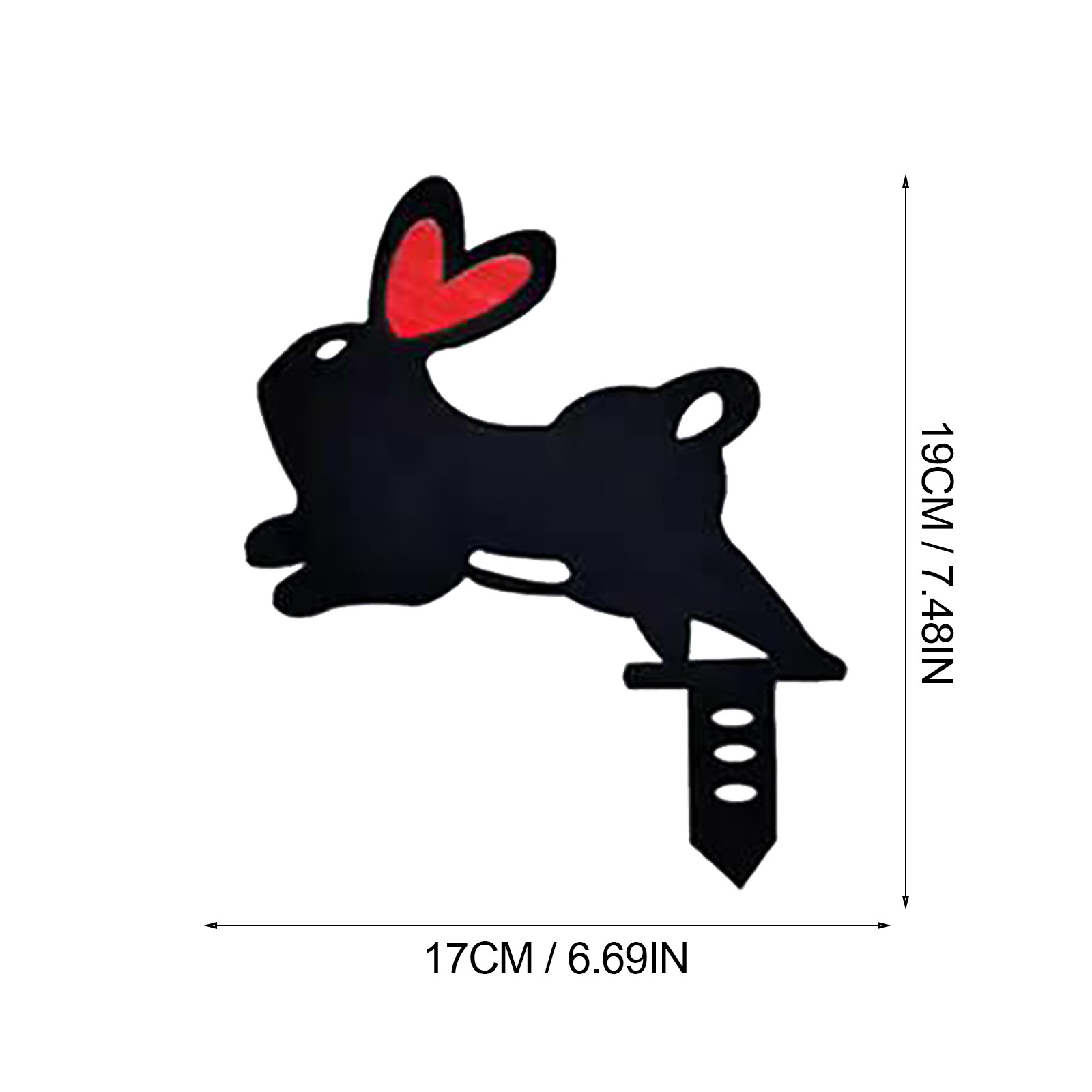 1PC Easter Bunny Wrought Iron Outdoor Garden Yard Lawn Metal Arts Decoration Rabbit-shaped Garden Insert Decorative Stakes: D