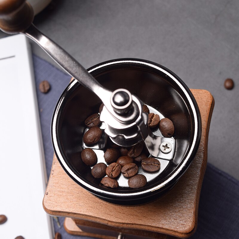 Hand-Cranked Grinder Coffee Bean Grinder Household Small Coffee Grinder Integrated Manual Retro Hand Grinder Coffee Machine