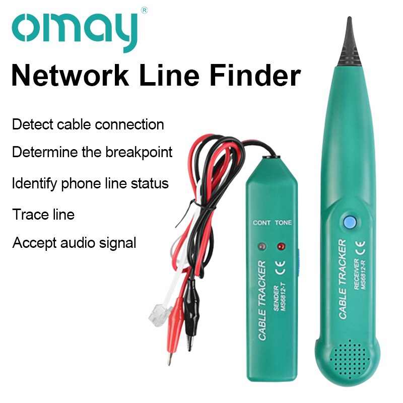 OMAY MS6812 Cable Tracker LAN Tester Line detector UTP STP Telephone Wire Tracer Breakpoint location Diagnose Tone