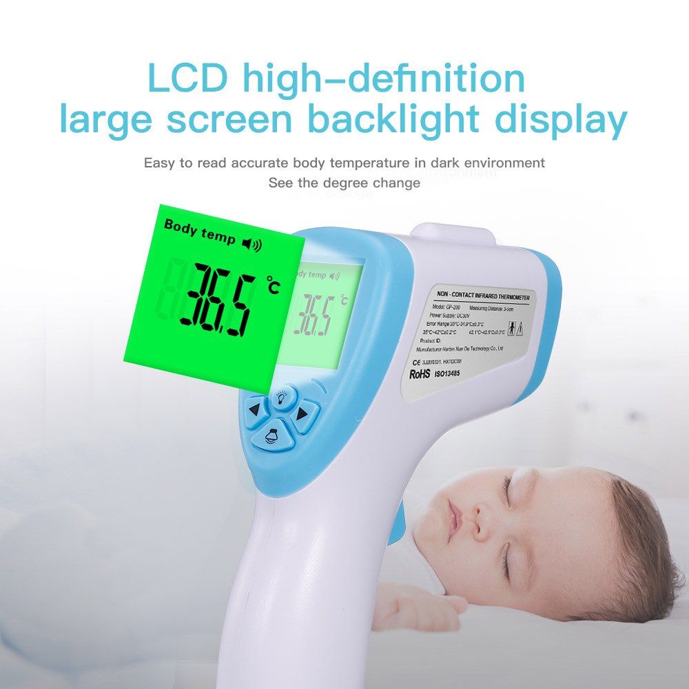 Forehead Thermometer Non Contact Thermometer Infrared Thermometer BacklightLCD Display Temperature Measurement Device Baby Adult