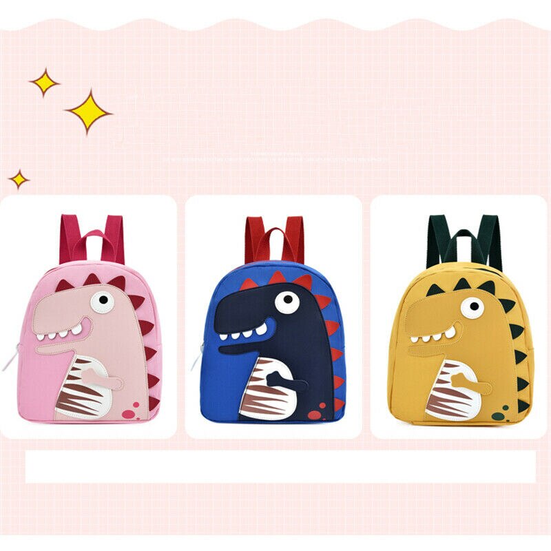 Mochila de dinosaurio de dibujos animados para niños y niñas, morral escolar