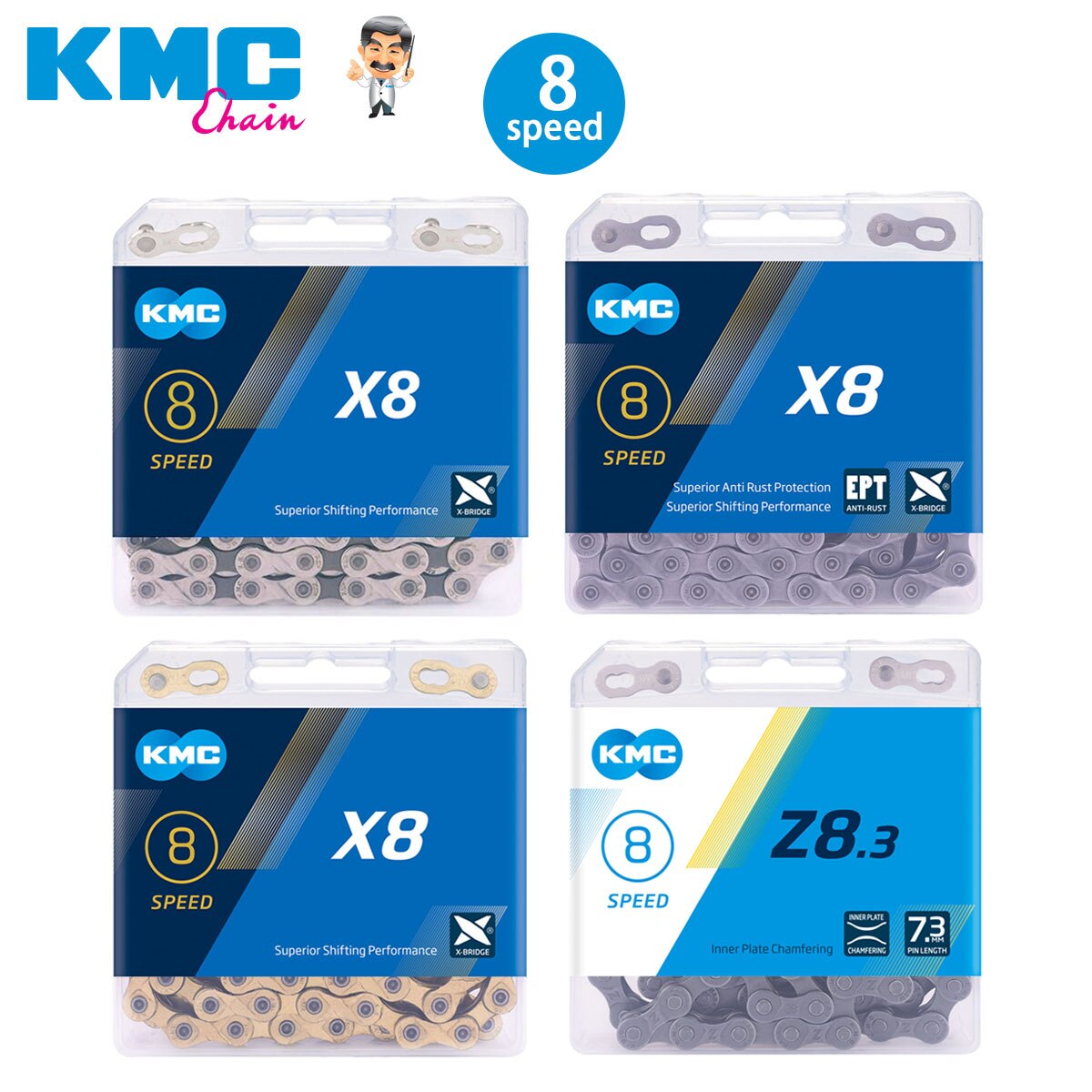 KMC 8 Speed Bike chain Bicycle Chain MTB chains Bike accessories for Shimano /SRAM/AVID