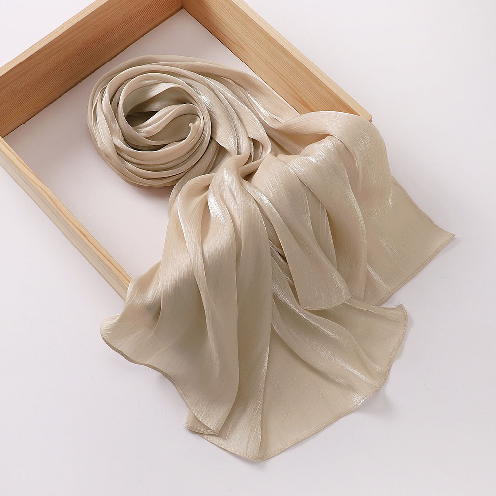 Shimmershawl Zijden Hijab Sjaal Ademend Cool Island Satijn Medine Zijden Sluier Moslim Hijab Glanzende Zijden Sjaal Dames Sjaals Tippet