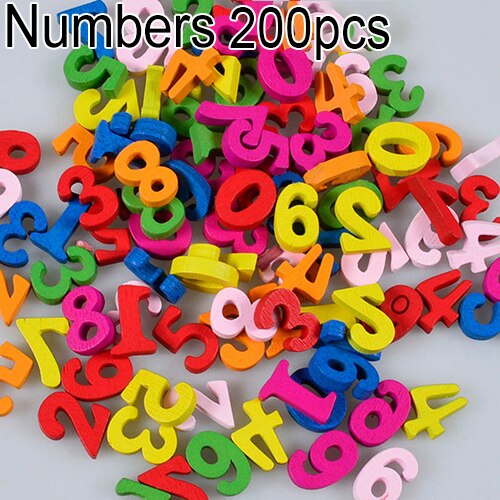 100Pcs Colorful Wood Letters Numbers Wooden Flatback Buttons Alphabet Embellishments Scrapbooking Crafts Tool Sewing Accessories