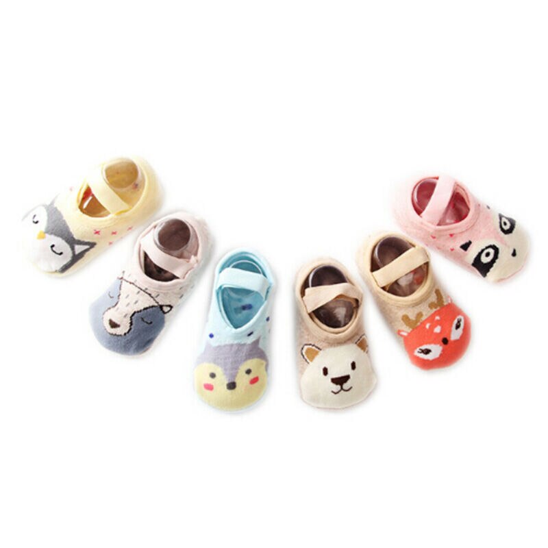 Kids Baby Peuter Baby Sokjes Cartoon Dier Anti Slip Katoenen Sokken