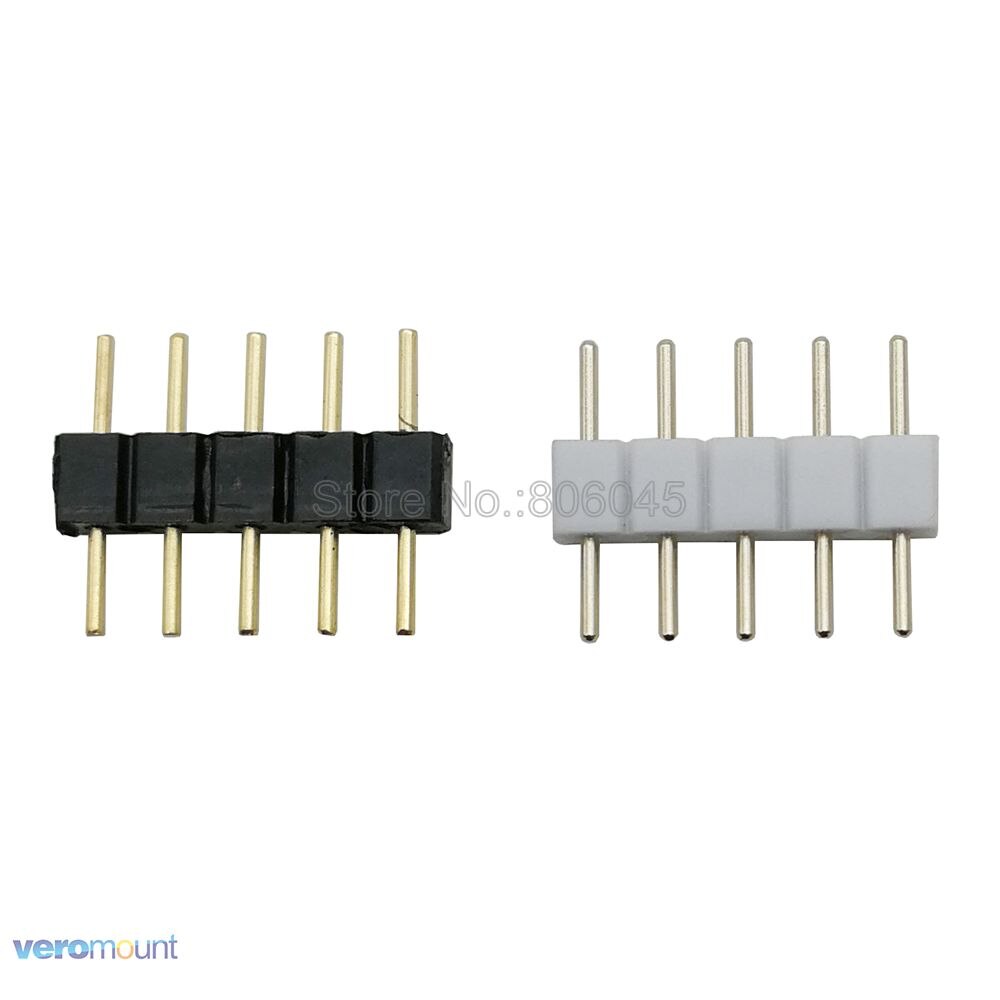 10Pcs 5Pin 5-Pin Rgbw Connector Adapter Pin Naald Mannelijke Vrouwelijke Plug Voor 5050 Rgbw Led Strip Licht led Accessoires