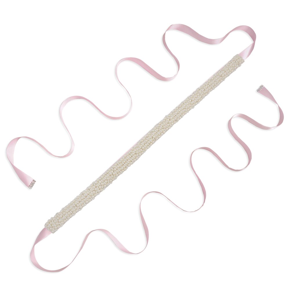 TRiXY S204 de boda de las mujeres cinturones de fajines con cuentas de de noche vestido de novia cintura faja nupcial Correa: pink