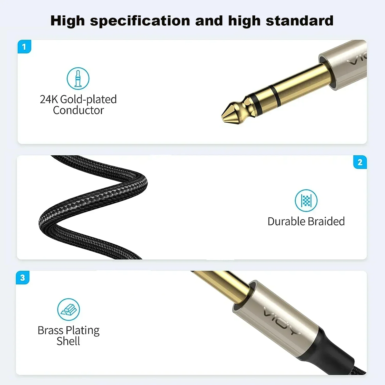 6.35mm to 3.5mm hodetelefonadaptere 1/4 hann  to 1/8 hunn trs stereojack lydforlengelsesledning for mikser gitar piano forsterker høyttaler