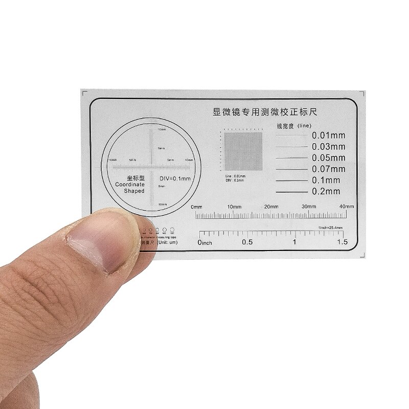Regla de calibración de Micrómetro de microscopio, Micrómetro de red de RED de red, medición de escala de línea cruzada, medición de coordenadas de forma redonda