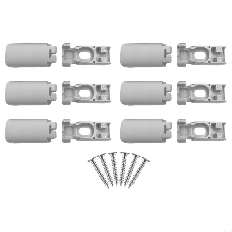 E8BD Pack of 6 Pleated Shade Holders with Mounting Screws for Home and Office Blinds Stability Clamping Brackets and Shoes: Light Grey