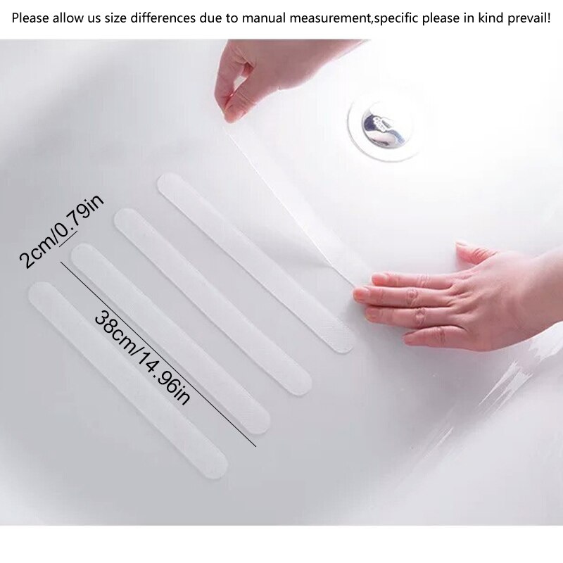 Bath Anti Slip Strips Non Slip Shower Strips Stickers for Bathtubs Flooring Safety Tape Mat Pad Bathroom Accessories: 12pcs 2cmx38cm