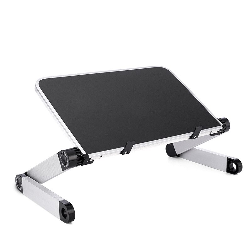 Aluminum Alloy Portable Folding Desk Bed Table Stand Ergonomic Notebook Laptop Computer Mount Holder for 11-17 Inch Notebook PC: black