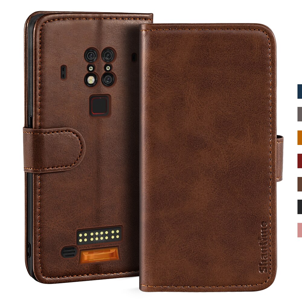 Case For Oukitel WP7 Case Magnetic Wallet Leather Cover For Oukitel WP7 Stand Coque Phone Cases: Dark brown