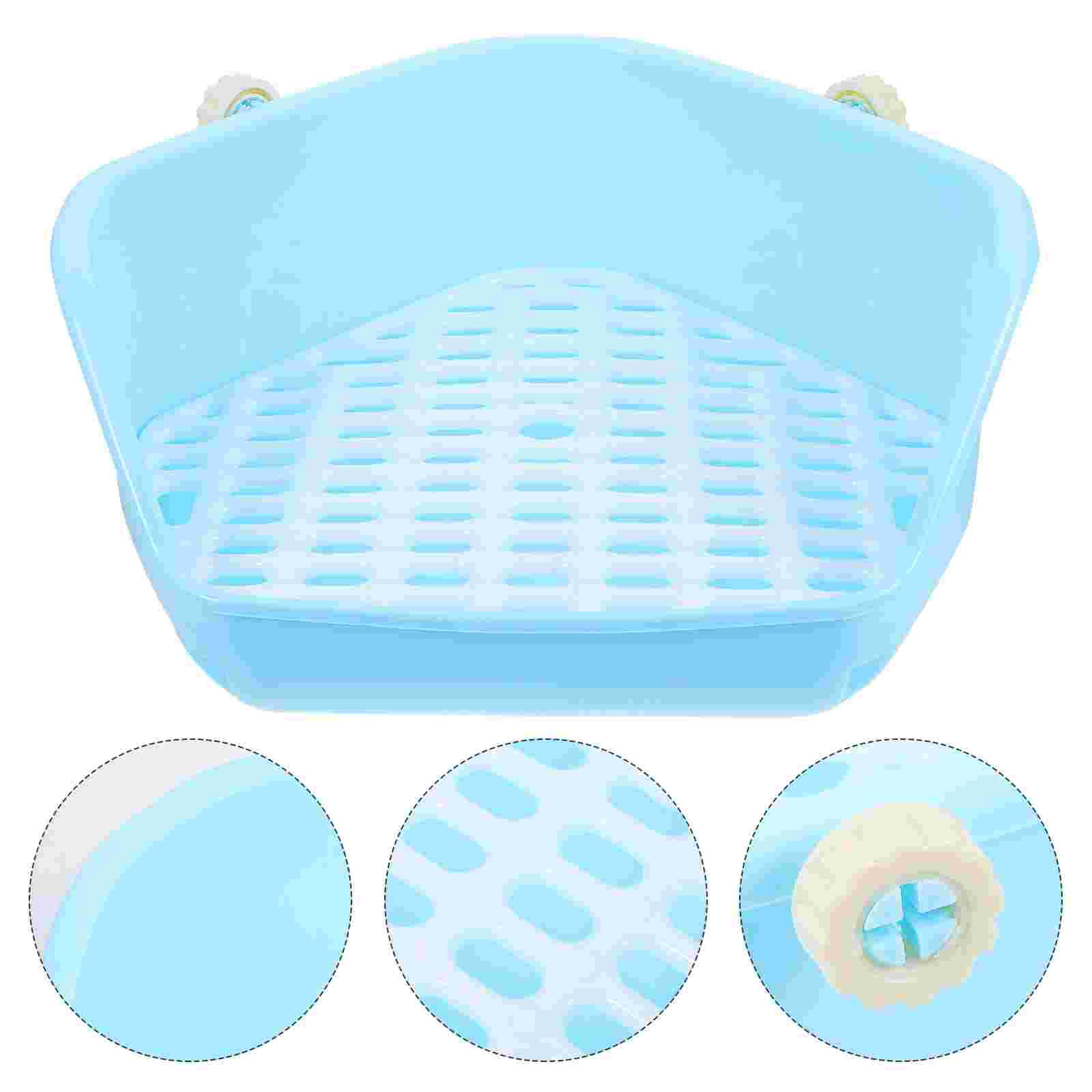 Rabbit Trainer Potty Corner Pet Chinchilla Hedgehog Litter Box Toilet Pan Tray: Sky blue