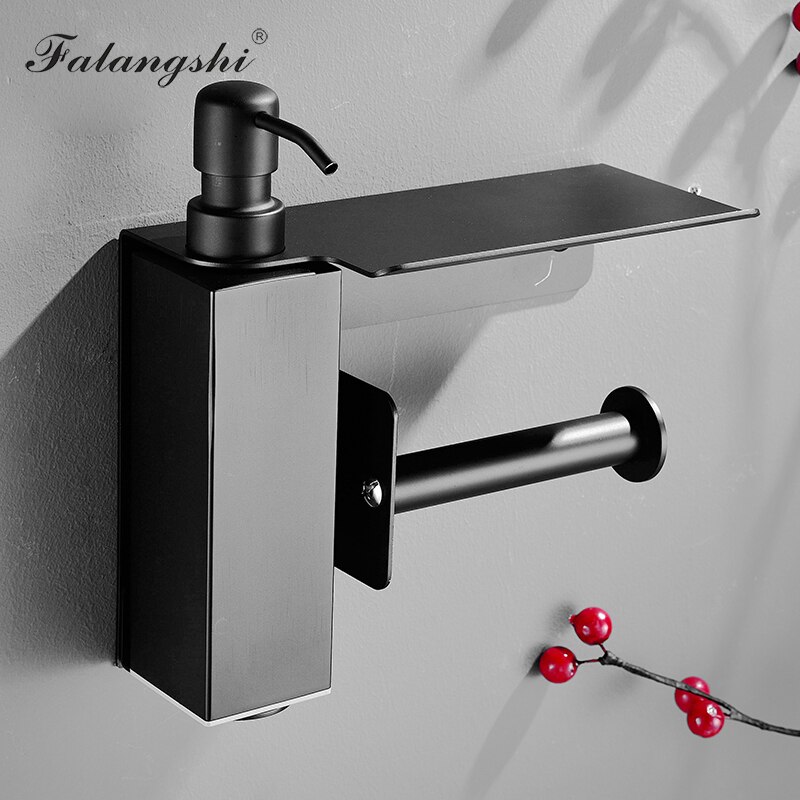 Liquid Soap Dispenser 304 Stainless Steel Multifunction Bathroom Accessories Phone Storage Paper Holder WB8601