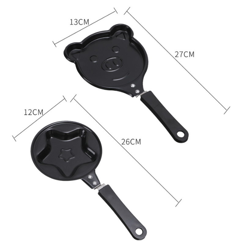 Creatieve Hart Kikker Beer Varken Non-stick Ei Pannenkoek Mini Fry Pan Zwart Blini Ontbijt Kookgerei Omelet pan Mold