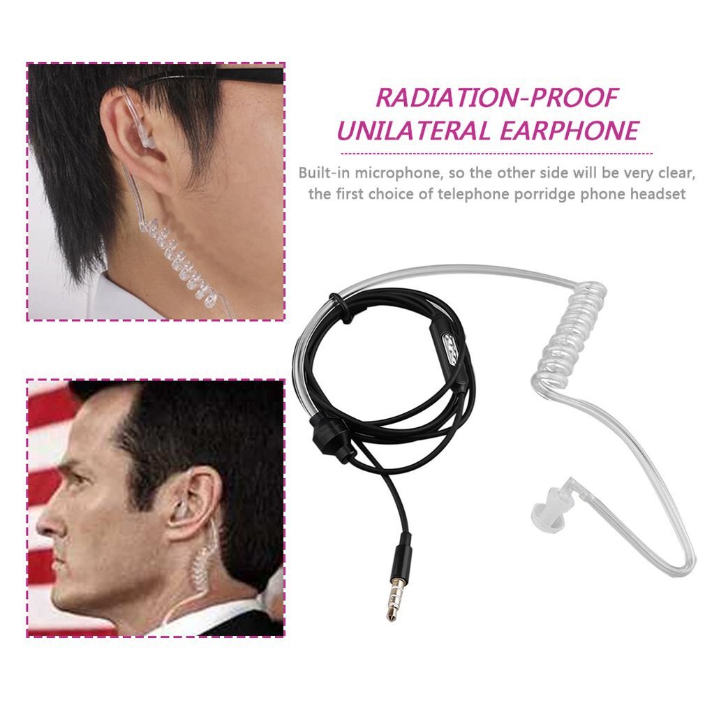 Contro Le Radiazioni Binaurale Auricolari stereo Cuffie con Microfono Universale 3.5mm rumore cancellando Auricolari Tubo Acustico aria