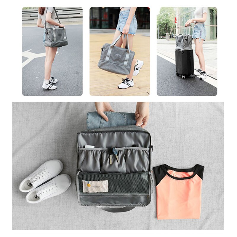 SEREQI Multifunctional Dry And Wet Separation Travel Bag Travel Packing Big Luggage Bag Unisex Zoning Clear Duffle Bag