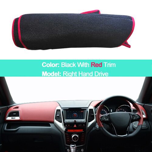 Car dashboard Cover For Ssangyong Tivoli LHD RHD Auto Dash Board Mat Protective Pad Carpet Sunshade: RHD Red