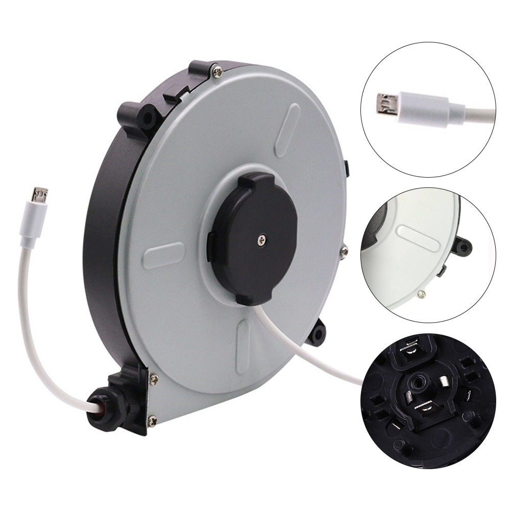 Cabo de extensão conveniente e compacto com recurso de retração automática projetado especificamente para atividades ao ar livre em 220V