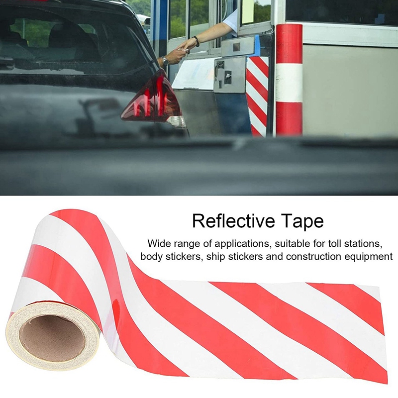 Reflecterende Tape 8Inch X 150FT Zware Reflecterende Tape Rood Wit Outdoor Waterdichte Veiligheid Voorzichtigheid Tape Voor Road Vrachtwagens