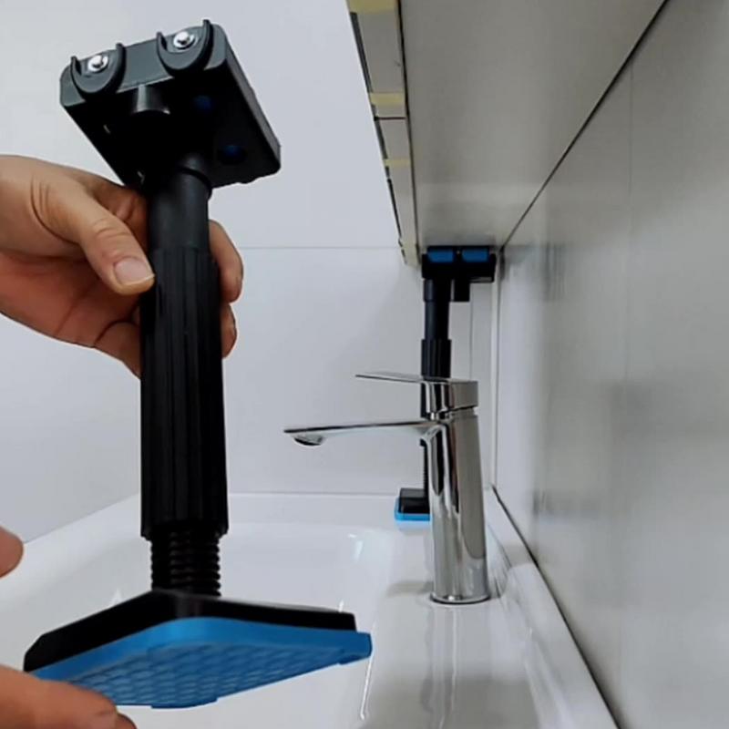 Badeværelsesskabsdør monteringsstøtte 19-44cm højdejusterbar remskive skabsstøttestang træbearbejdningsmonteringsstøtte