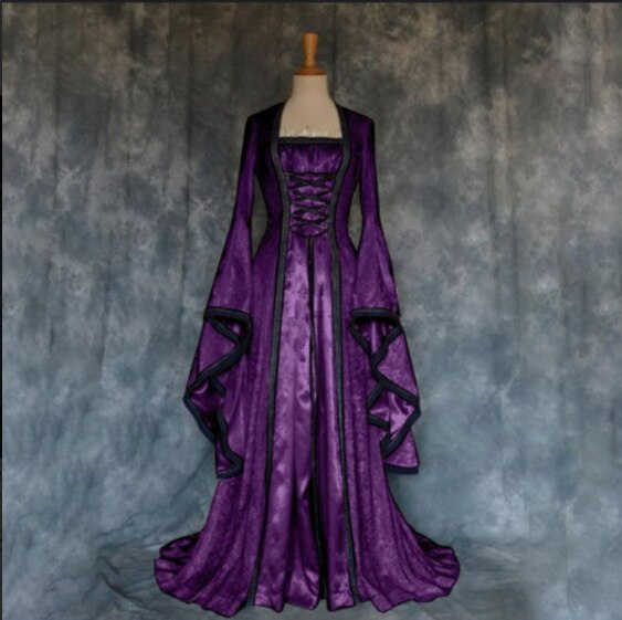 Robe d'halloween Art médiéval rétro: Purple / S