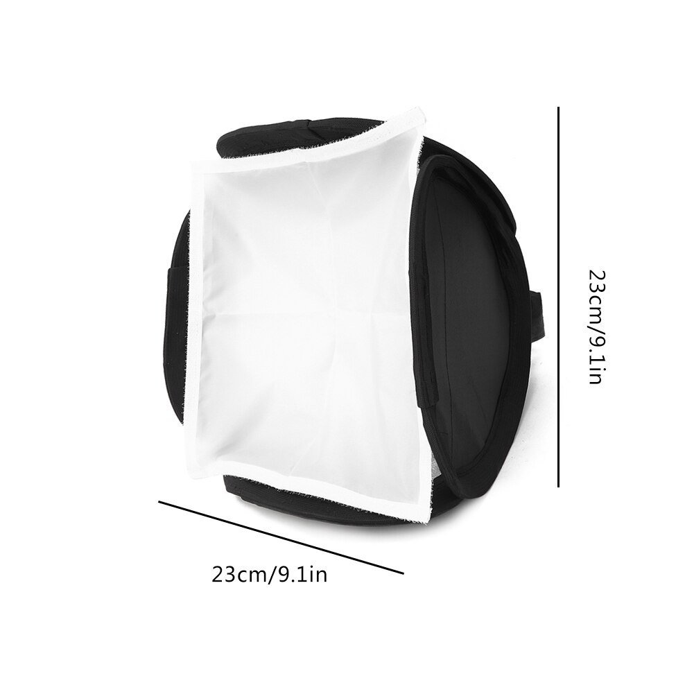 23cm plast leie hvit bærbart sammenleggbart blitslys slr kamera softbox fotografering fylle lys deksel til slr kamera blits lys