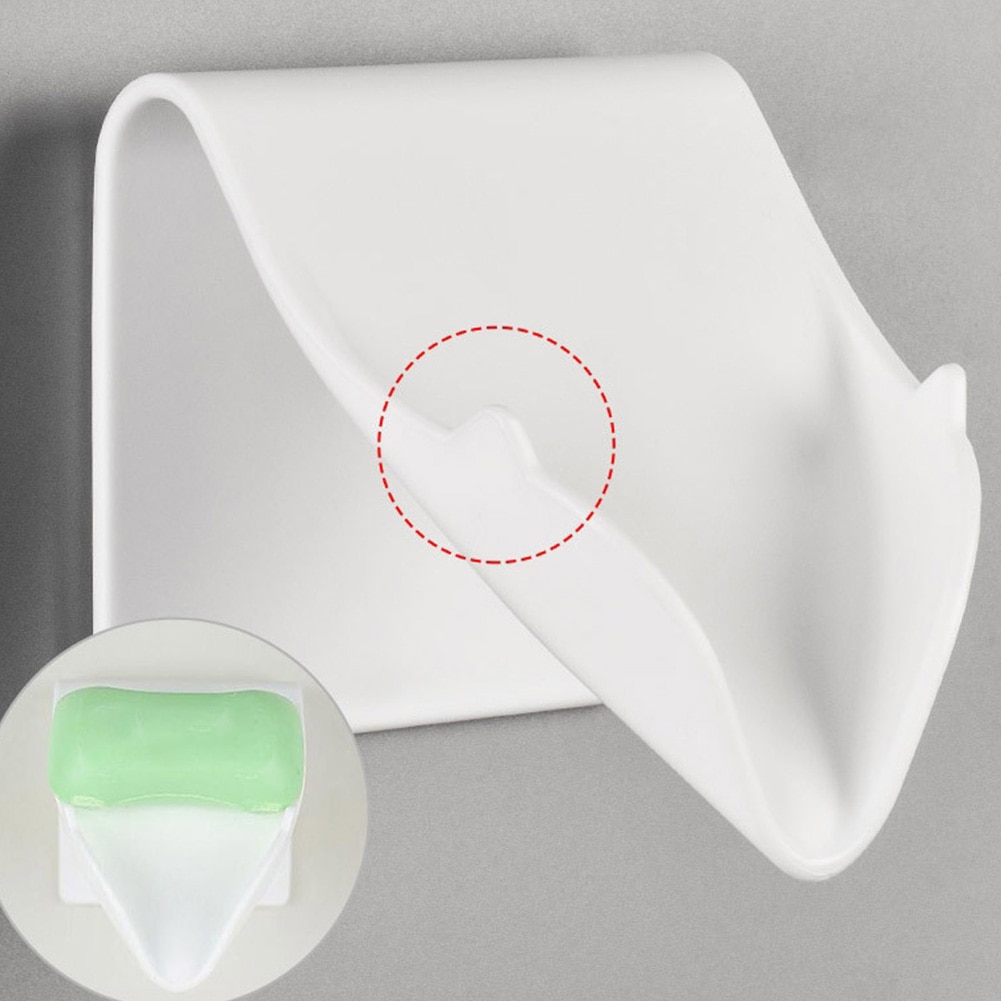 Wall Mount Stable ABS Practical Hygienic Storage Home Quick Drain Bathroom Self Adhesive Soap Holder No Drilling Space Saving