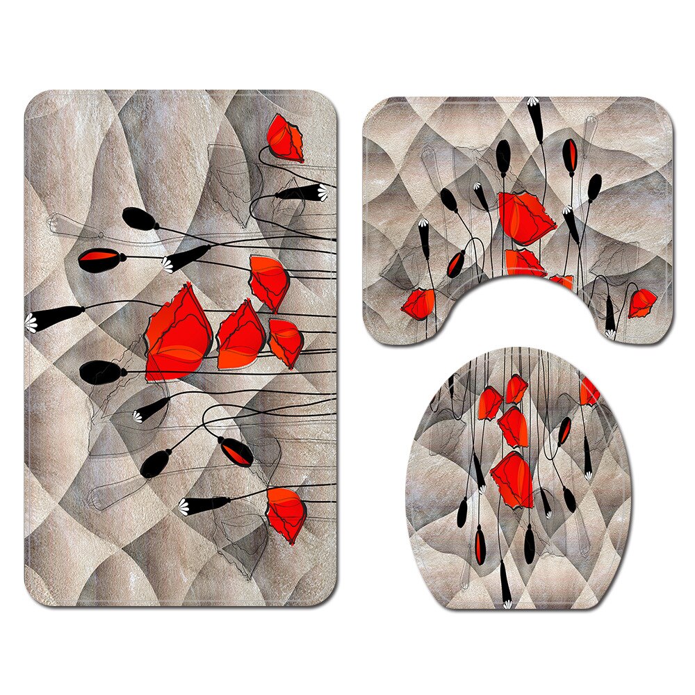 Moderne Stijl Badmat En Douchegordijn Set Water Absorberende Badmat Thuis Decoratie Douche Vloermat Wc Tapijt: Bath Mat-851