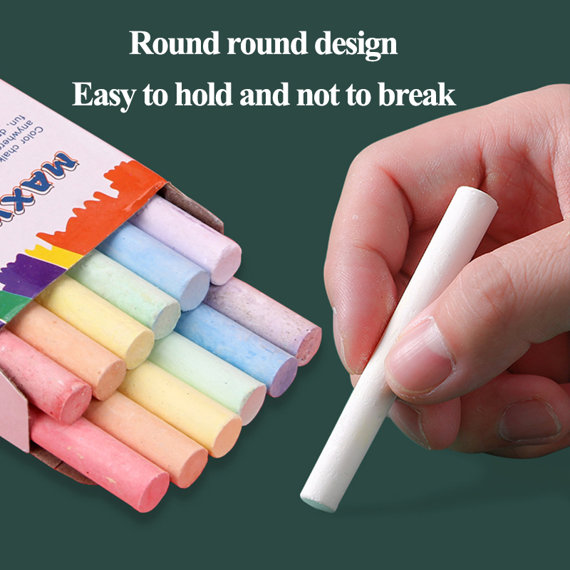 Dust-free/Non-dust Chalks Mix 6sets With Rotating/Magnetic Chalk Cover Chalk for Kids Teachers Classroom Chalkboard/Blackboard