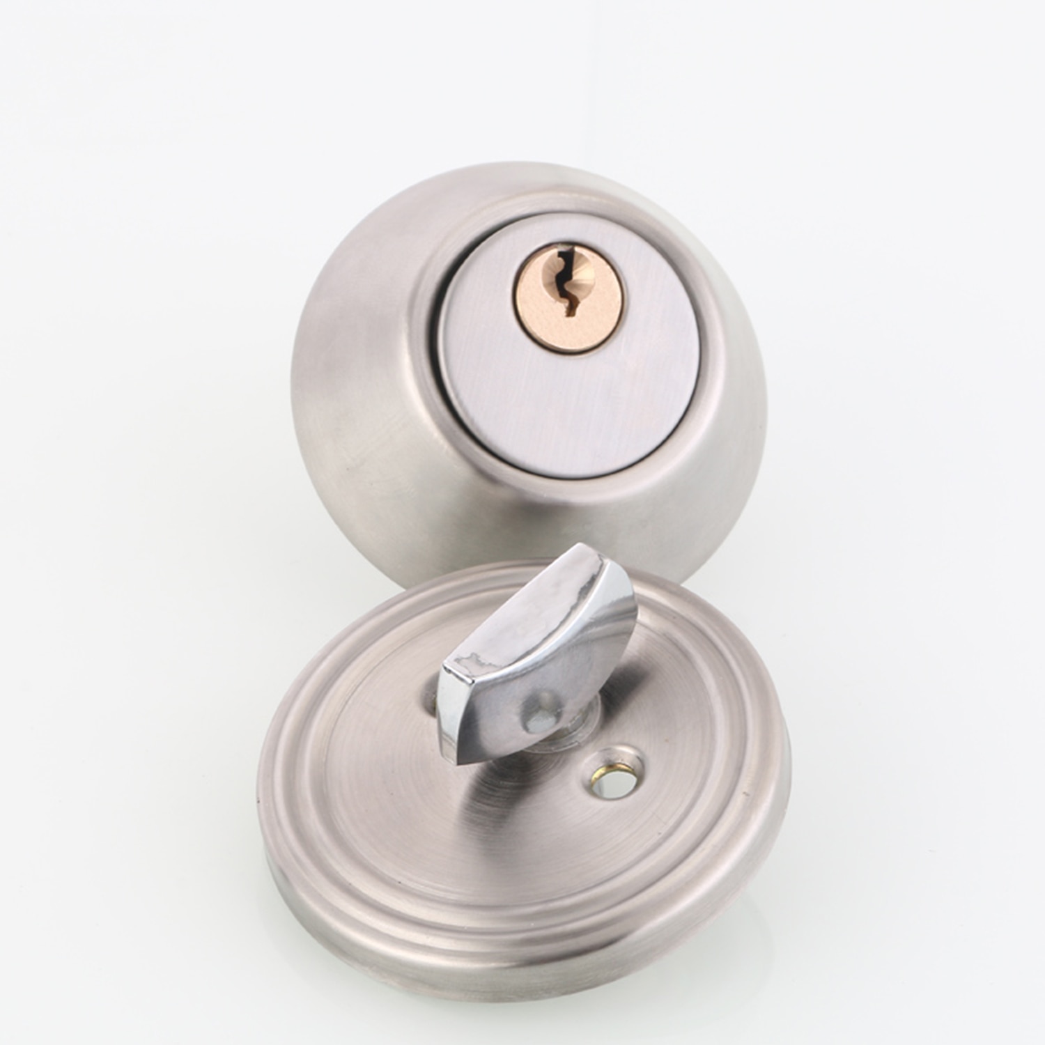 Door Knob Lockset with 3 Keys Bedroom Bathroom Handle Lockset Stainless Steel Polished Door Knob Set Interior Lockable Door Lock