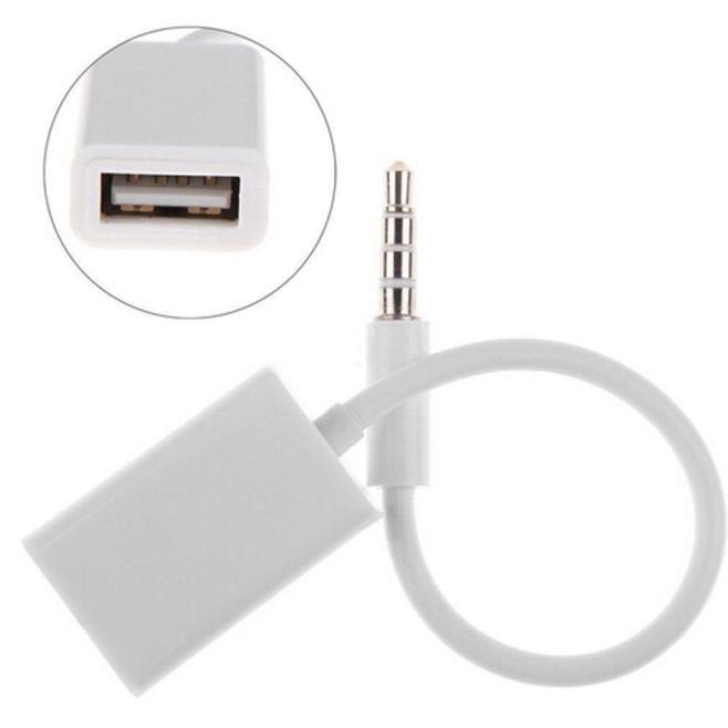 3.5mm Male AUX Audio Plug Jack To USB 2.0 Female Converter Cable Cord Car MP3 Factory Price #30